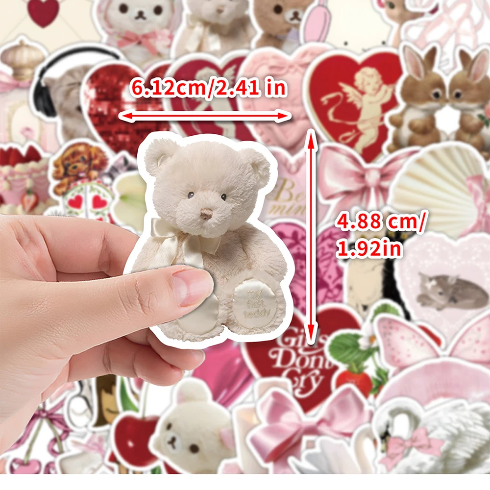 10/30/50pcs ​Cute Pink Girls Stickers Ins Style Coquette Cartoon Decoration DIY Skateboard Fridge Guitar Phone Wall Decals Toys 2