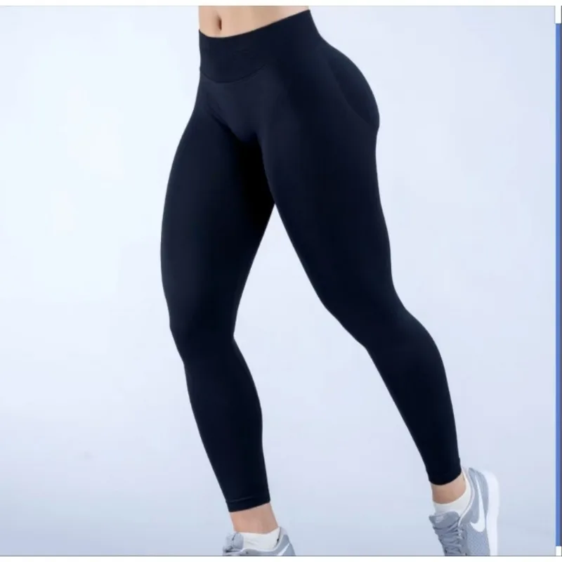 Seamless Yoga Leggings Women Three Waist Pleats Sports Fitness Trousers Sexy Hip Liftting Lowed-waist Fashionable Leggings Best Sellers In Women's Clothing