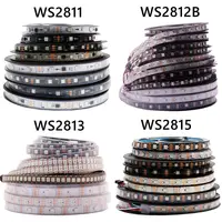 WS2811 WS2812B WS2813 WS2815 5050RGB LED Strip Lights Individually Addressable 30/60/144Pixels/Leds/m Black /White PCB DC5V/12V 1