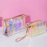 1 Pc Colorful Holographic Women Cosmetic Bag TPU Clear Makeup Bag Beauty Organizer Pouch Travel Clear Makeup Kit Case 1