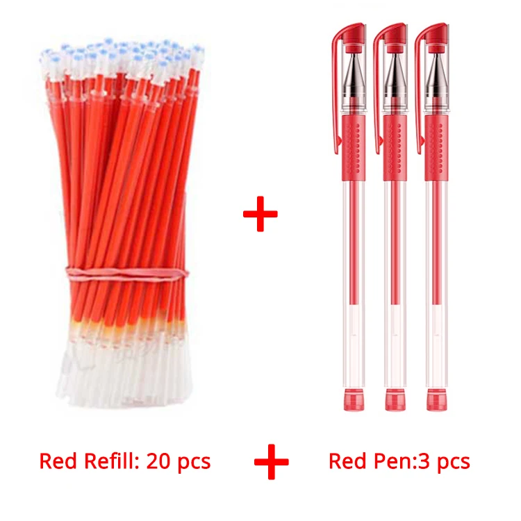 Variety Pack of Ballpoint and Gel Ink Refills with Bullet Tips - 0.5mm (Black, Blue, Red) - Ideal for Journals and School Supplies