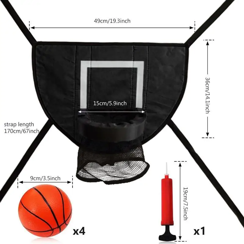 Basketball Hoop For Trampoline Children Soft Basketball Hoop Attachment With 4 Balls And Pump Trampoline Accessories For