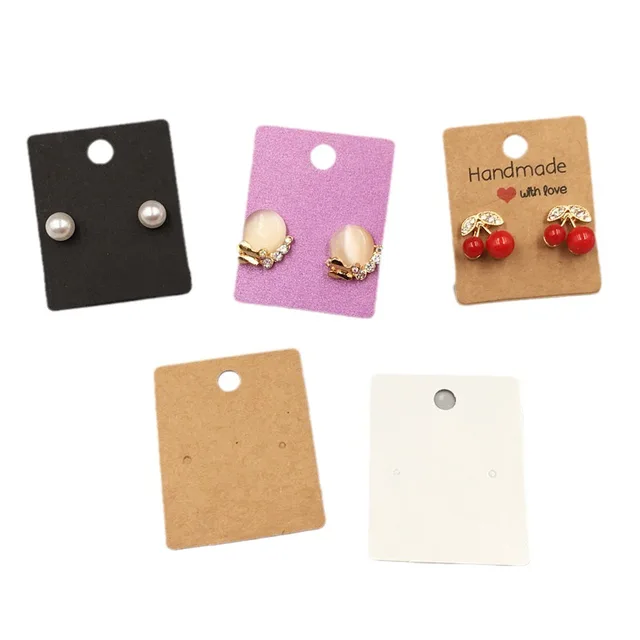 100 Cartes De Présentation Pour Boucles D'oreilles — PVC Blanc — 3,15 X 2,5 Cm — Avec Boîte De Rangement