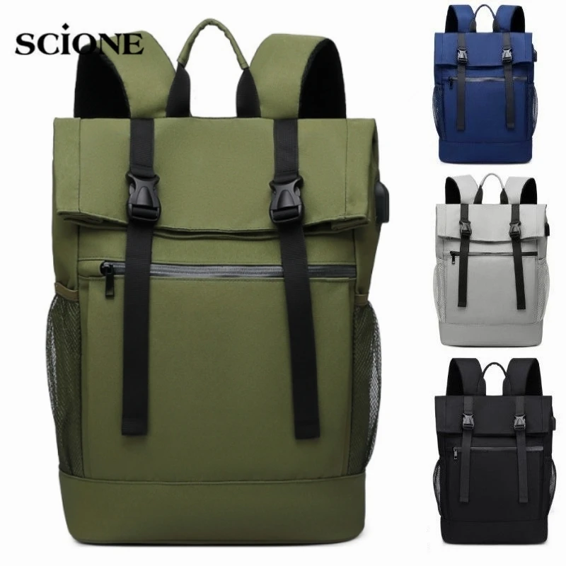 

14 Inch USB Business Laptop Gym Backpack Computer Travel Large Capacity Waterproof Breathable Shoulder Student Schoolbag Nylon