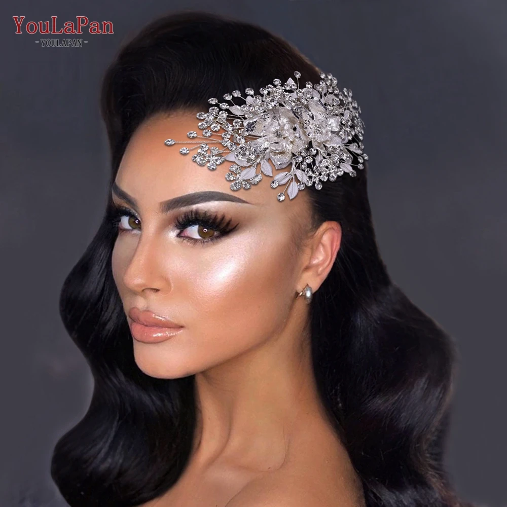 YouLaPan HP352 Fashion Wedding Headdress Bridal Hair Comb and Pin Hair Clips Woman Accessories Alloy Flower Bride Headwear