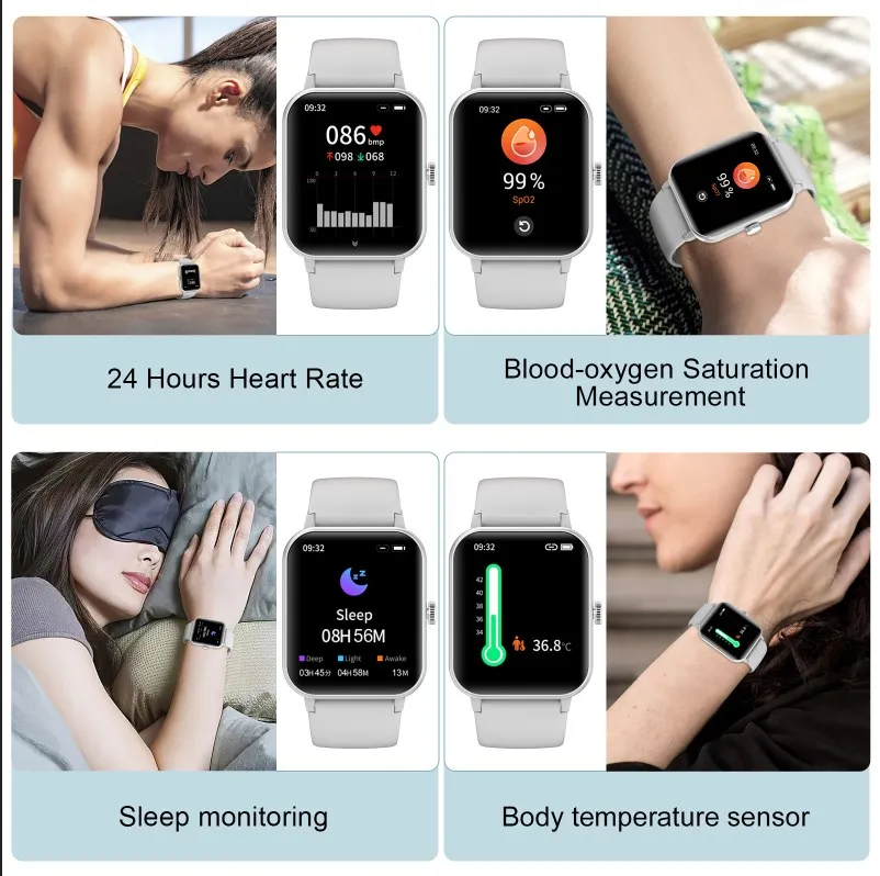 Blackview Smart Watch Heart Rate Blood Oxygen Sleep Tracker for iOS Android  NEW