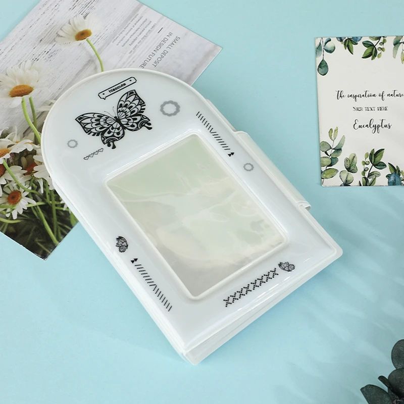 3 Inch Butterfly Print Photo Album With Buckle Square Hollow Photocard Holder Idol Star Chasing Instax Storage Case Collect Book