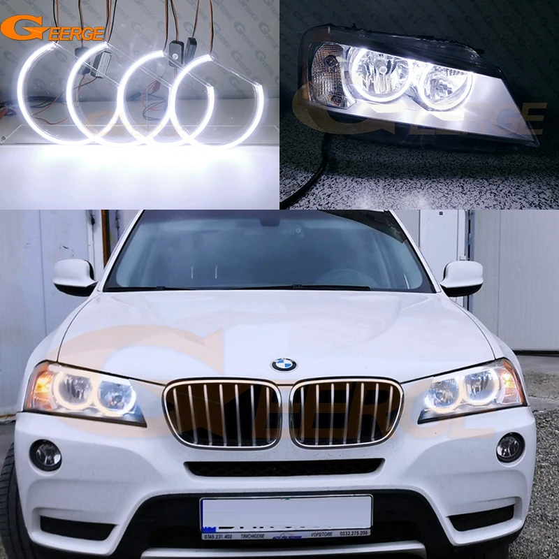 

Для BMW X3 F25 2010 2011 2012 2013 2014 предлицевая сторона отличный ультра яркий COB комплект светодиодов «глаза ангела» Halo кольца Дневной светильник