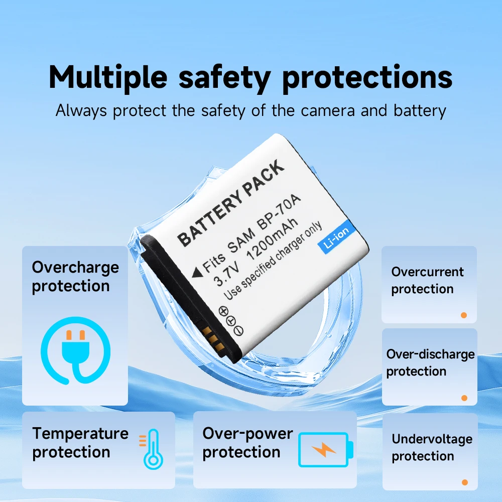 Фото Аккумулятор BP-70A EA-BP70A IA-BP70A BP70A IABP70A для SAMSUNG AQ100, DV150F, ES65, ES67, ES70, ES71, ES73,ES74,ES75,ES80,MV800 ES90 №4