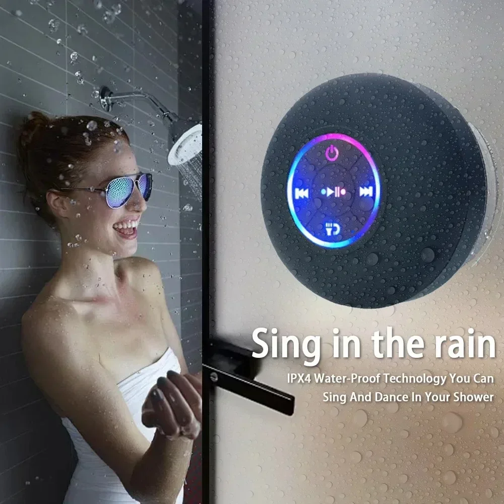 Mini Bluetooth Speaker Shower Subwoofer Waterproof Handsfree Loudspeaker Suction Cup Mic Bathroom Pool Beach Car Phone mini bluetooth speaker,bluetooth speaker,portable speaker,horn loudspeaker,audio speaker
