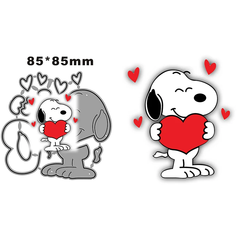 

Cartoon Dog Show Heart Shape Metal Cutting Die Scrapbooking Paper Card Making Decoration Process Die Cutting New Product 2023
