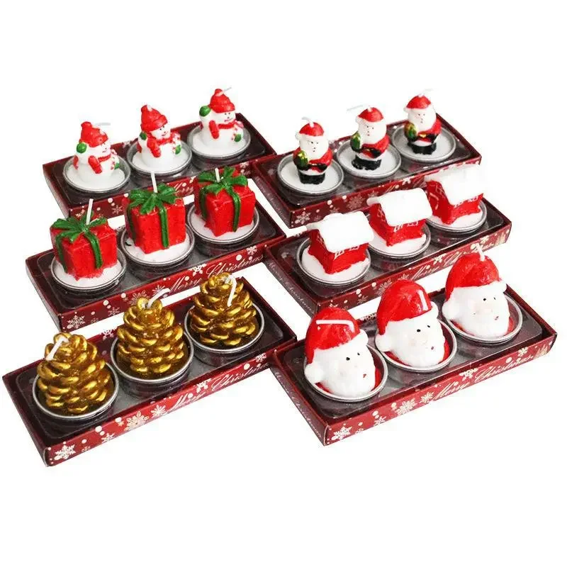 3pcs Creative Christmas Snowman Gingerbread Man Christmas Candle Aromatherapy Gift Set Home Decoration Birthday Gifts