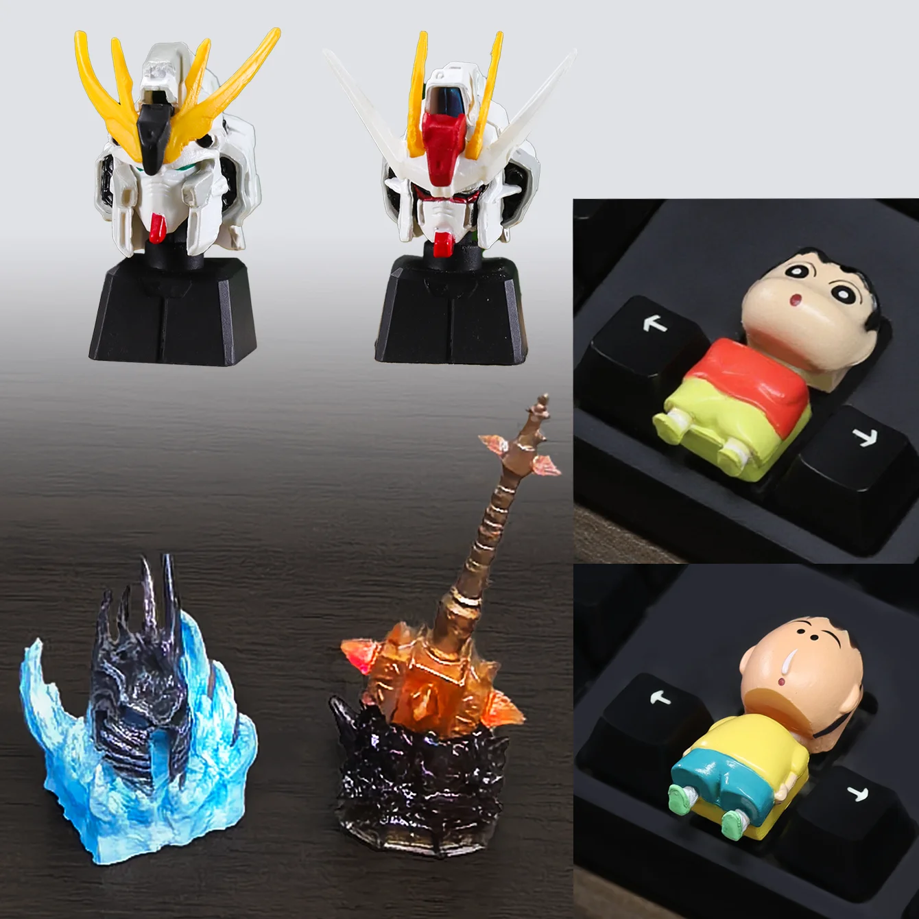 GUNDAM Warcraft Crayon Shin-chan Tastenkappen-Action-Anime-Figur Sammlerstücke, Figuren-Ausstellungsstücke, Anime-Figuren