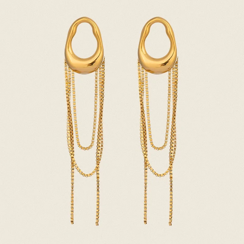Chaîne à pampilles en métal en acier inoxydable, longues boucles d'oreilles suspendues pour femmes et filles, usage quotidien, bijoux tendance recommandés 1 Chaîne à pampilles en métal en acier inoxydable, longues boucles d'oreilles suspendues pour femmes et filles, usage quotidien, bijoux tendance recommandés 1