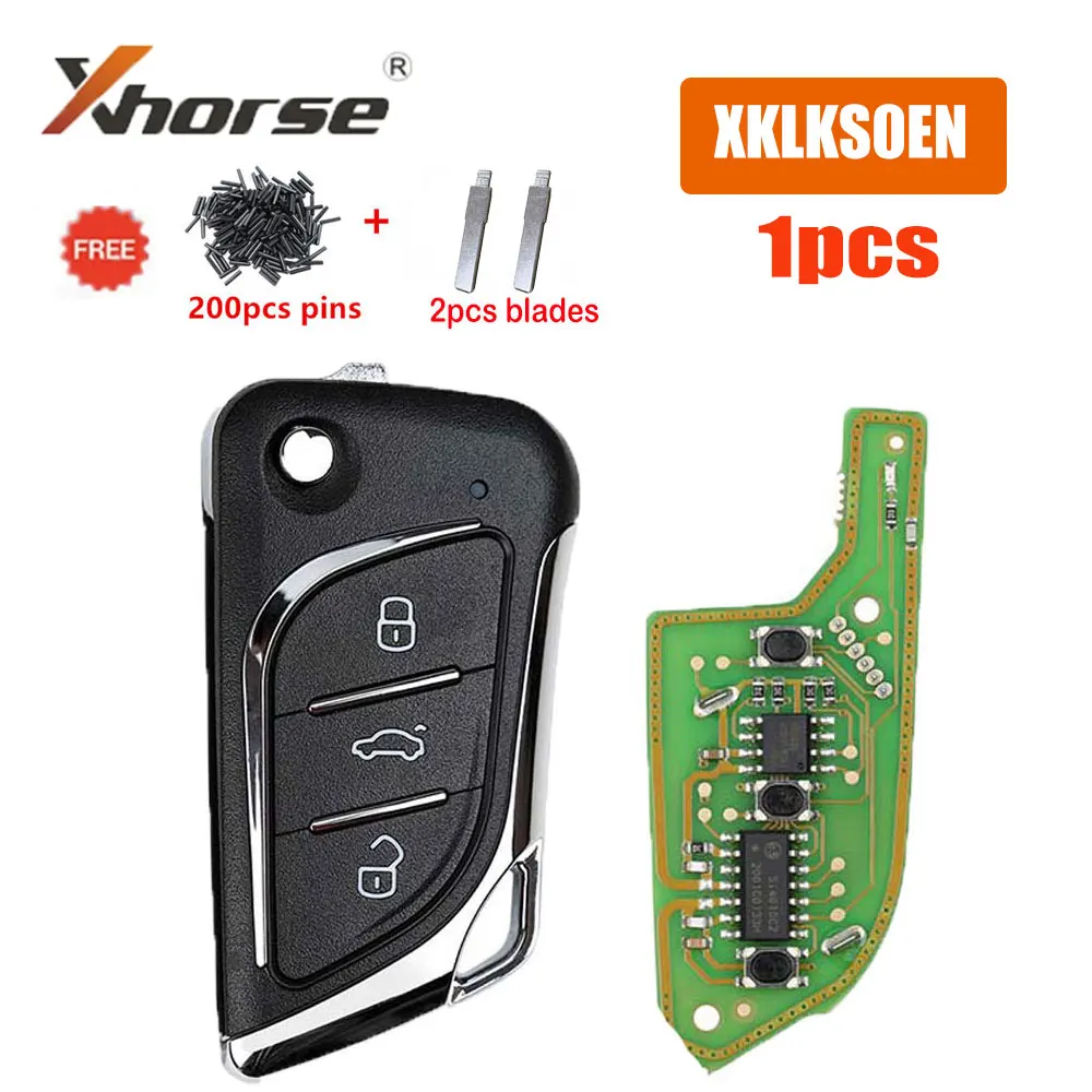 

1pcs Xhorse XKLKS0EN VVDI Wire Remote Key 3 Buttons Universal Car Remote Key for VVDI Mini Key Tool VVDI2 Car Keys with Blades