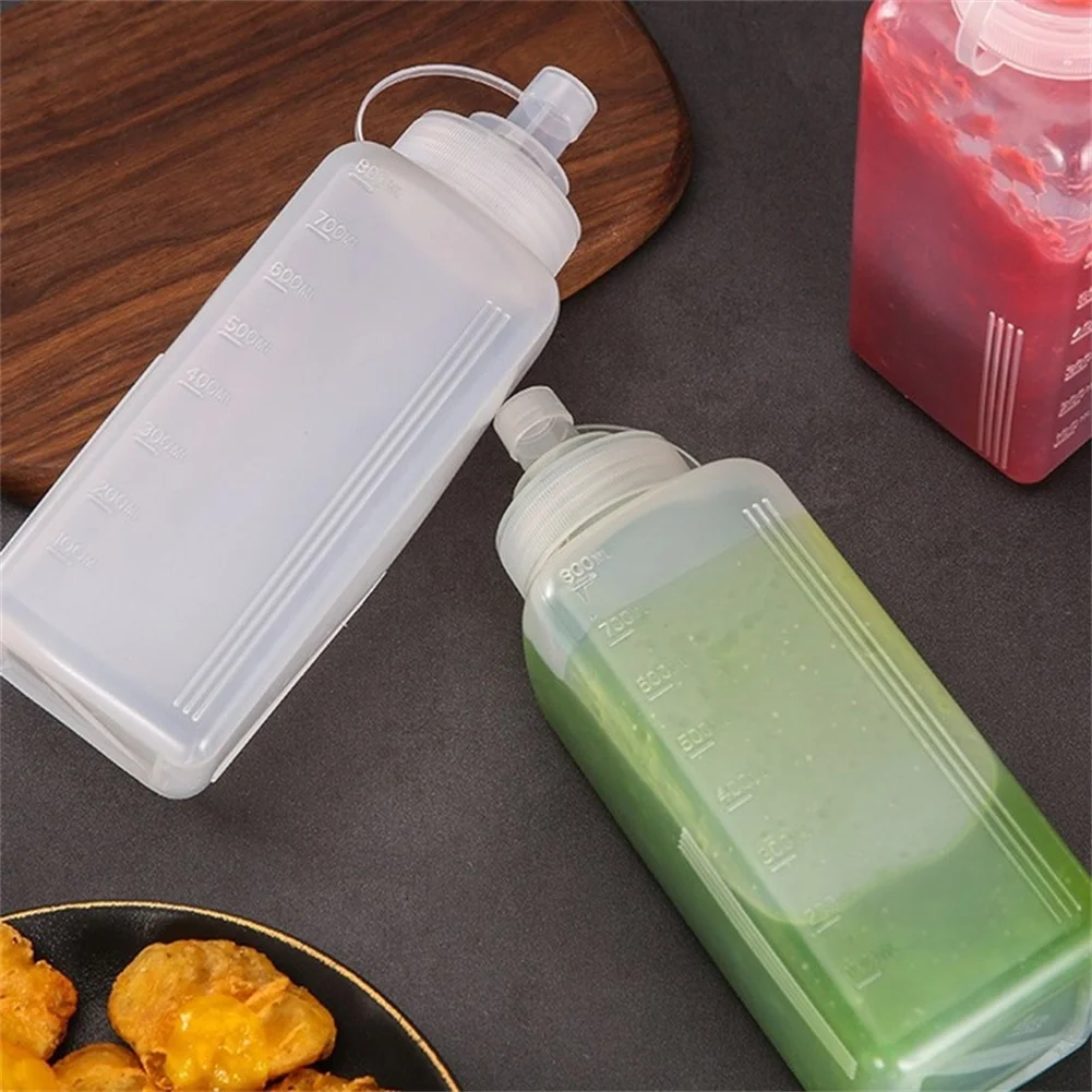 

Large Diameter Dustproof Plastic Squeeze Sauce Bottle Dressing Bottle Condiment Squeeze Bottles Kitchen Gadgets