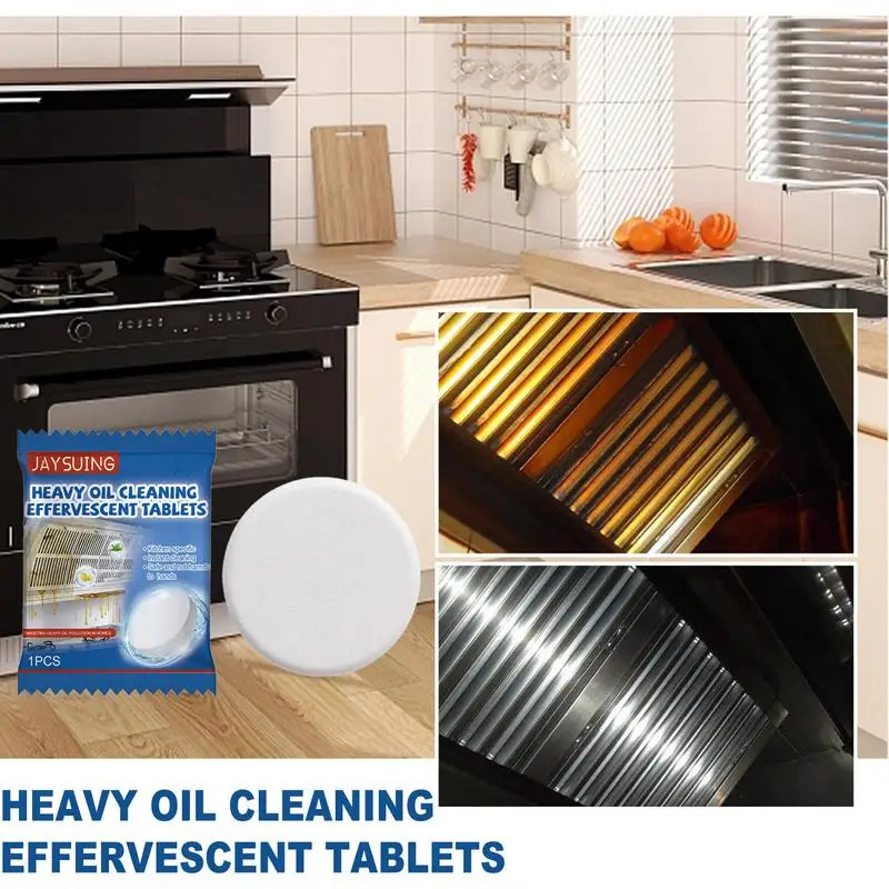 Stove Cleaner Oil Cleaning Tablets 10pcs Heavy Oil Cleaning Tablets All Purpose Cleaner Kitchen Degreaser for Stoves