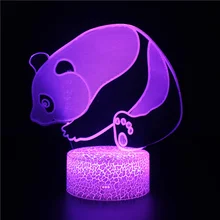

Panda Bear 3d Illusion Lamp LED Night Light Colorful USB Table Lamp Home Room Decor Nightlight Gifts for Boys Girls Children