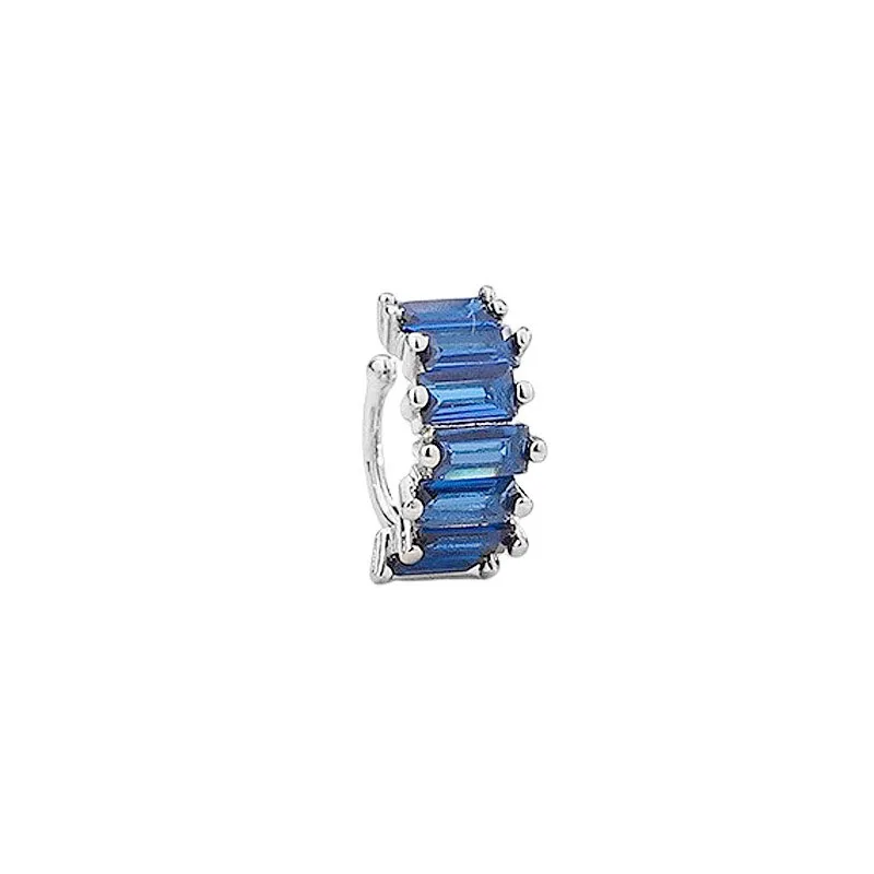 EIN Mädchen 1Pcs Unregelmäßige Quadratische Zirkon Ohr Clip Ohrringe für Frauen Geometrie Ohr Manschette Party Mode Silber Farbe Schmuck geschenke – Detail 6