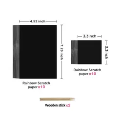 Colorful Scratch Art Craft Kit for Kids - Creative Classroom Prizes & Party Favors (20 Sheets set)