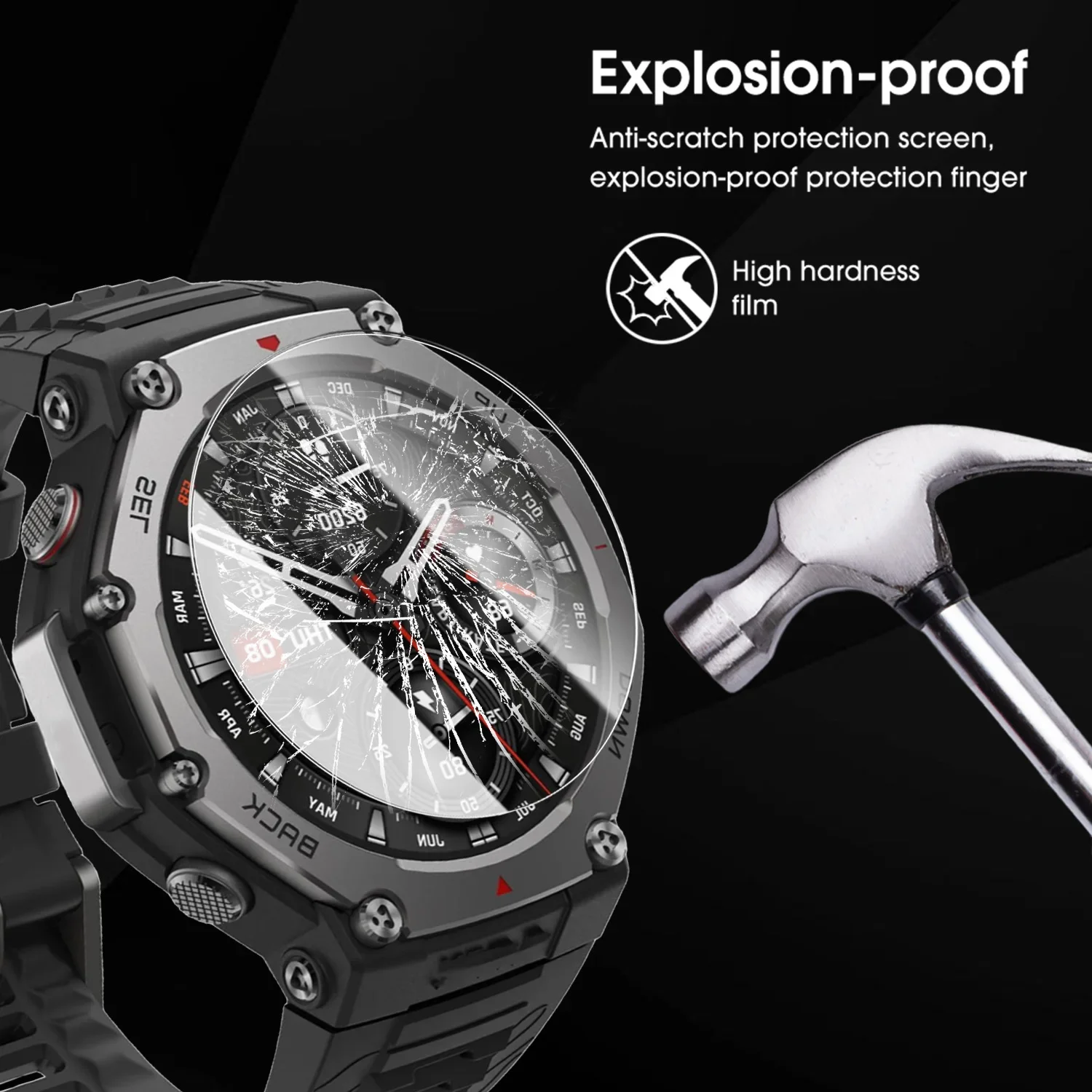 9H Hardness Tempered Glass For Amazfit T-Rex 3 3Pro Screen Protector with Easy Installation For T-rex3 Pro Protectors Cover