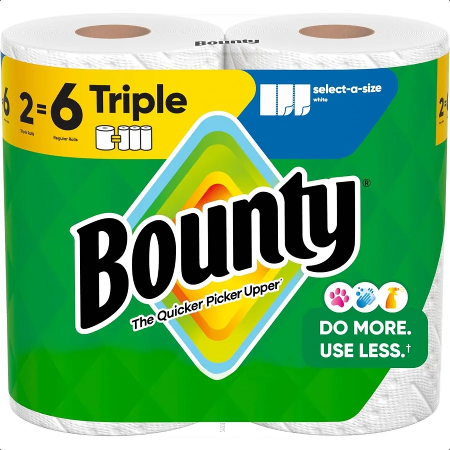 Bounty SelectASize White Paper Towels 2 Triple Rolls