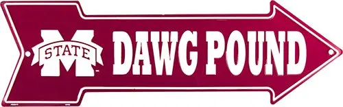 

HANGTIME Dawg Pound Mississippi State Arrow Sign 6.3x17.7 Inch
