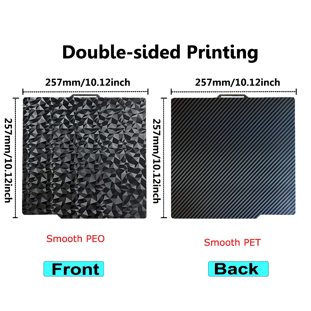 Piastra di costruzione stampante 3D per Bambu Lab X1 X1C X1E P1P P1S A1 PET PEO PEI 257x257mm Foglio flessibile per piattaforma letto caldo in acciaio per molle  7