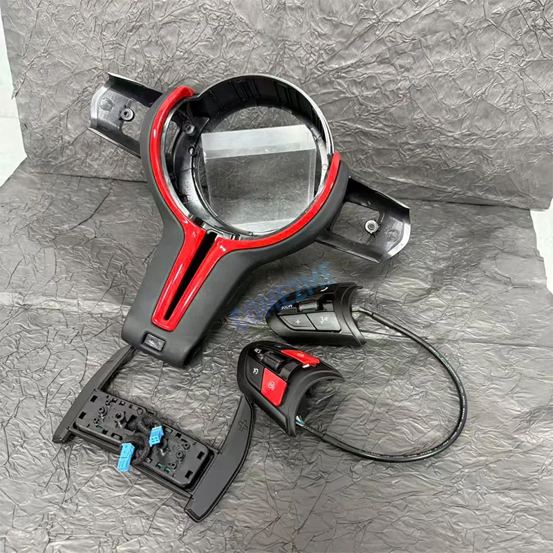 BMW F01 F07 F10 F15 F16 F20 F21 F30 F31 F32 F33 F36 M3에 적합한 M 스포츠 스티어링 휠 레드 블루 M1M2 버튼 시프트 패들