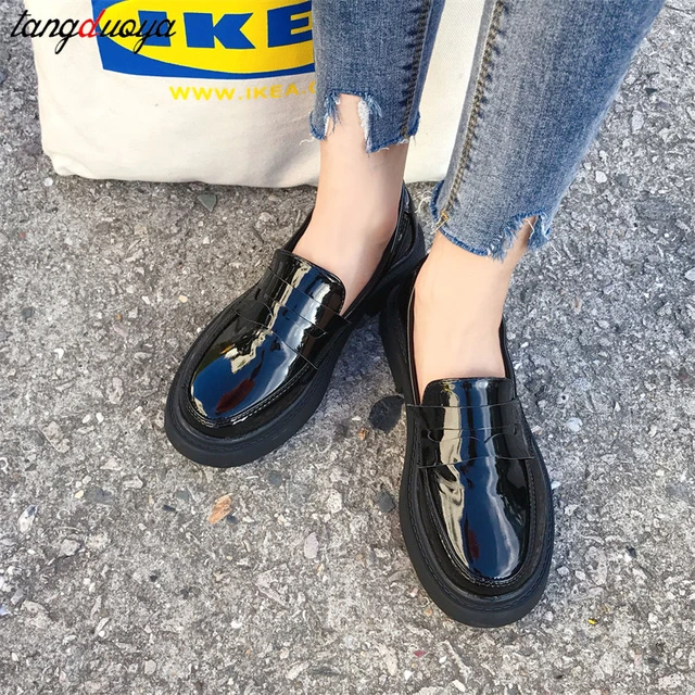 Loafers mary janes Women Leather Shoes Japanese Academy Girl Middle School  Student Shoes Animation Maid Lolita