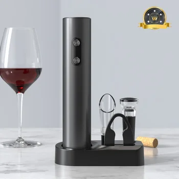 Set apribottiglie elettrico per vino cavatappi automatico con aeratore versatore e taglierina per fogli per cucina Bar regali per feste batteria 1