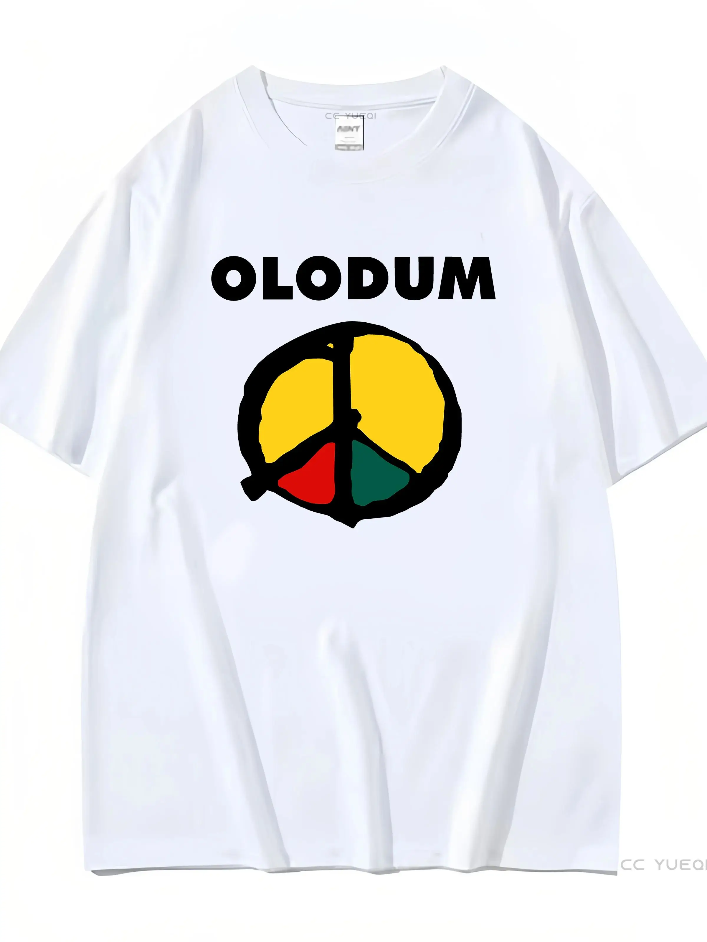 Olodum Brasilian Musical Festival Theme T shirt Michael Jackson Edition Peace Logo Symbol vintage Washed Top For Everyday Wear