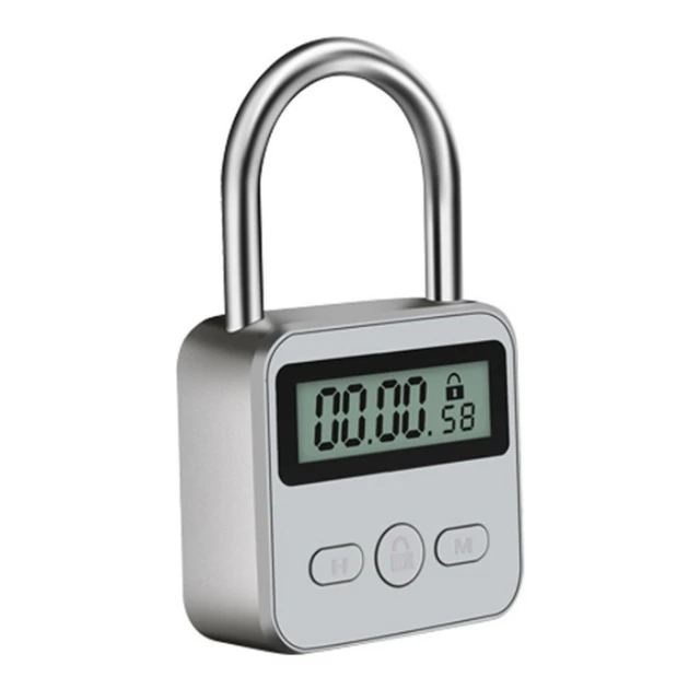 Smart Time Lock LCD Display Time Lock Multifunction Travel Electronic Timer, Waterproof USB Rechargeable Temporary Timer Padlock 4