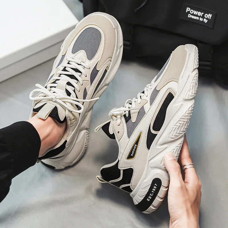 

Explosive men s board shoes four seasons casual shoes thick soles wear-resistant sports shoes low top mesh surface breathable