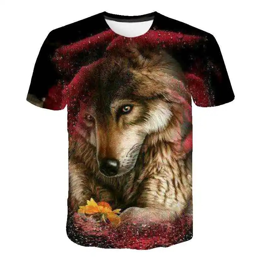

Animal Wolf T Shirt For Boys Print Children Boys Harajuku 3D T Shirt Summer Kids Short Sleeve Girls Tshirt Cartoon Baby T-Shirts