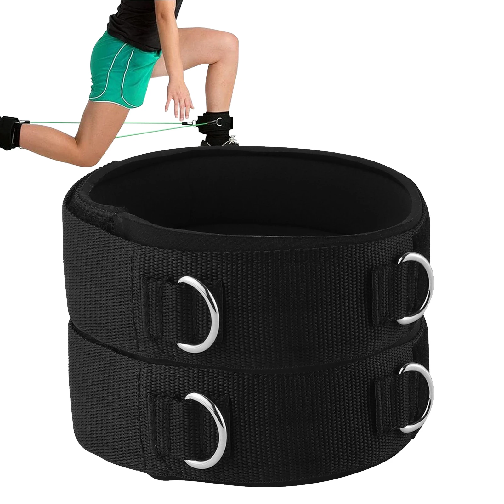 2pcs Fitness Thigh Straps Adjustable DRing Ankle Straps Padded Leg