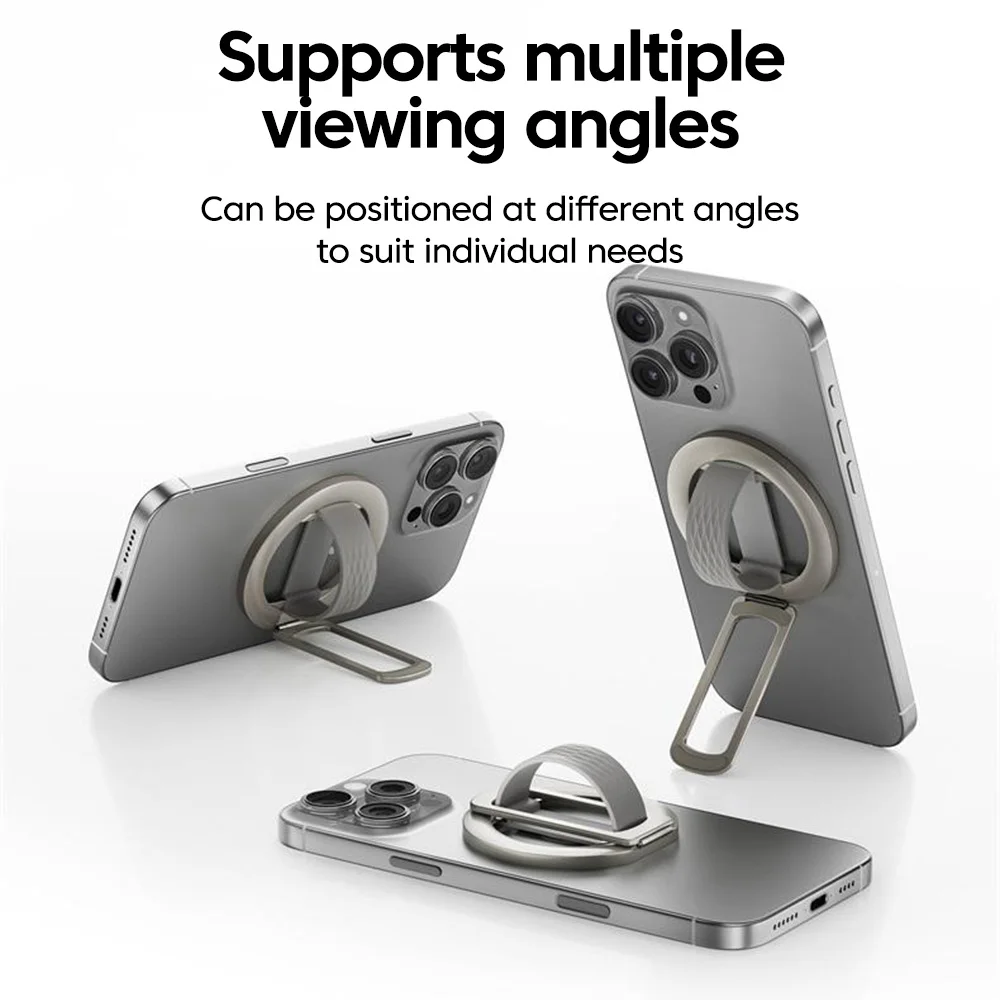 Magnetic 180° Rotating Phone Stand with Finger Ring and Anti-Slip Grip