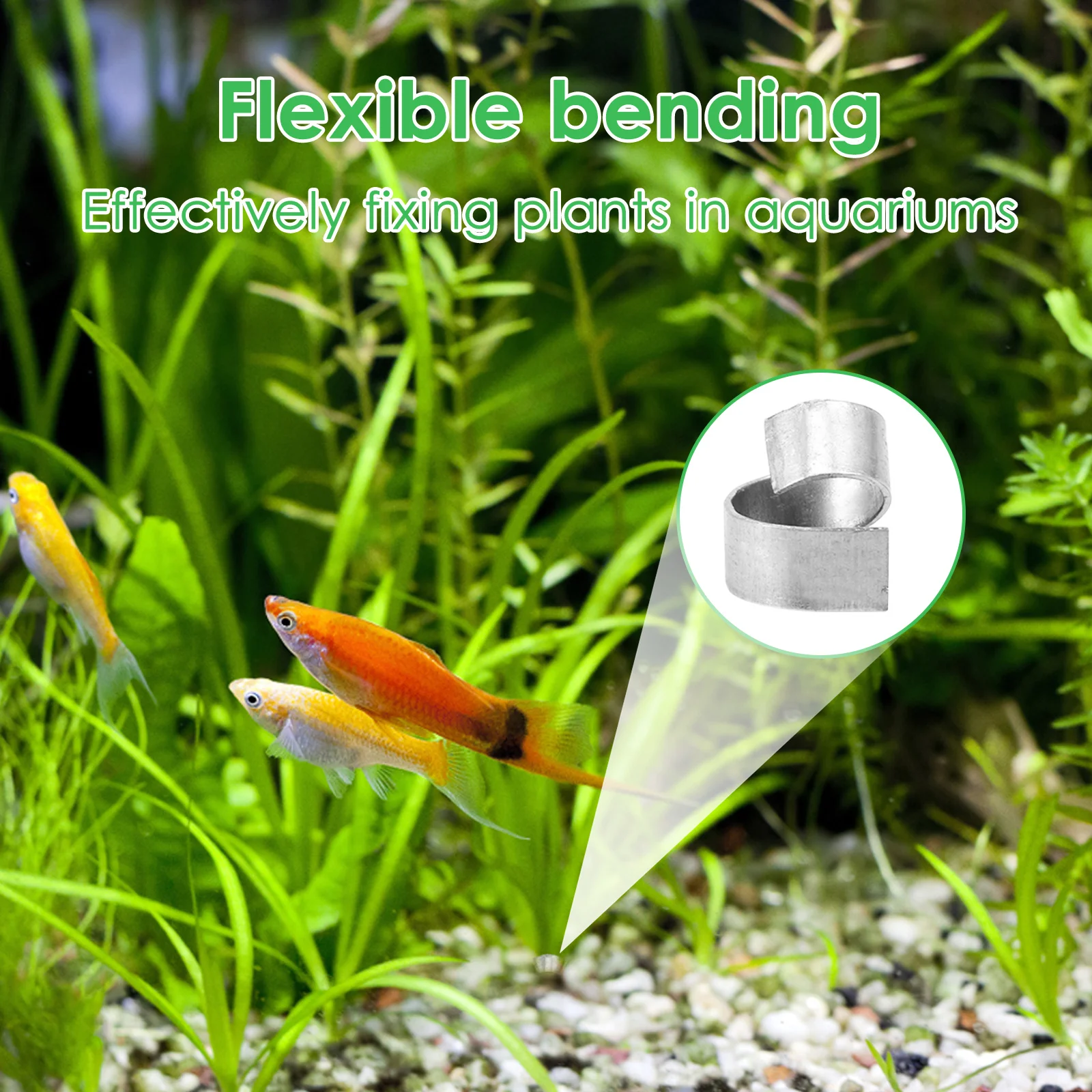 50Pcs Aquarium Plant Weights Folding Cuttable Metal Water Plant Weights Anchors Supplies Parts For Fishing Aquarium Holder