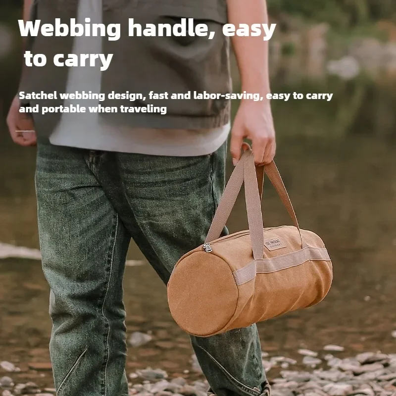 Camping Tent Pegs Bag, Cylindrical Stake Storage Backpack, Portable Miscellaneous Bag, Storage Box, Toolkit Camping Equipment