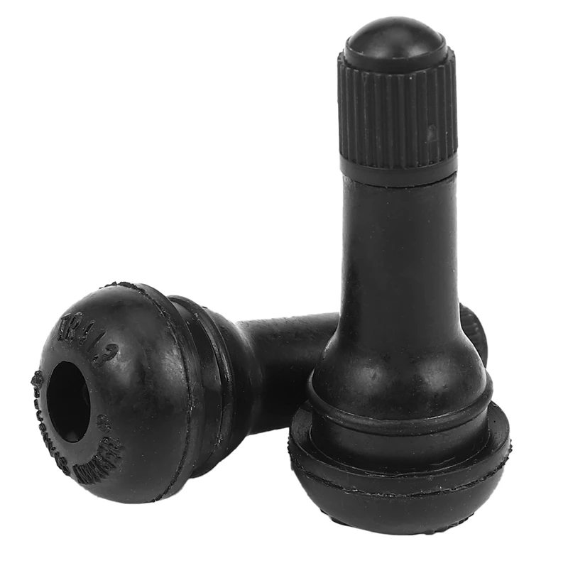 100Pcs TR 413 Short Rubber Car Tubeless Vacuum Snap-In Tire Valve Stems Alloy