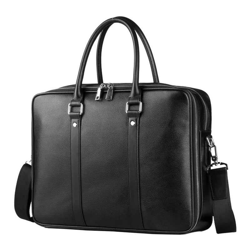 New Luxury Cow Genuine Leather Business Men's Briefcase Male Shoulder Bag Real Leather Men Messenger Bag Travel Computer Bag Big 6