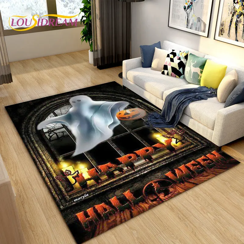 

Halloween New Year Cartoon Horror Decoration Area Rug,Carpet Rug for Living Room Bedroom Sofa,Kitchen Doormat Non-slip Floor Mat