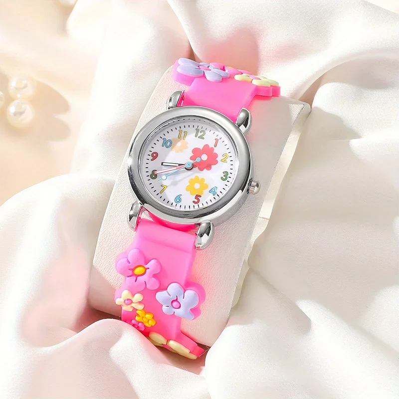 2025 Childrens Watch 3D Pattern Rainbow Flowers