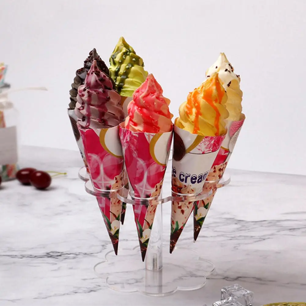 8/16 Holes Acrylic Ice Cream Stand Cake Cone Stand Holder Wedding et Food & Bar Display Baking Kitchen Tools