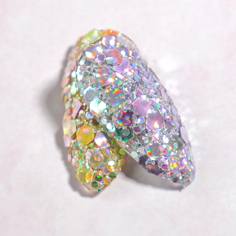 4g/병 혼합 반짝이는 네일 아트 반짝이 도트 레이저, 밝은 홀로그램 스팽글 미러 플레이크, 3D 혼합 Paillette 매니큐어 DIY 용품