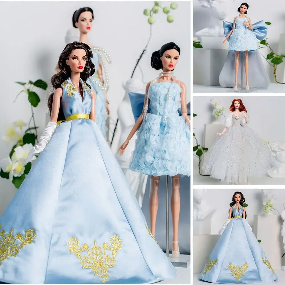 Blue Embroidery Doll Clothes Suit for 11.5 Inch Fashion Dolls