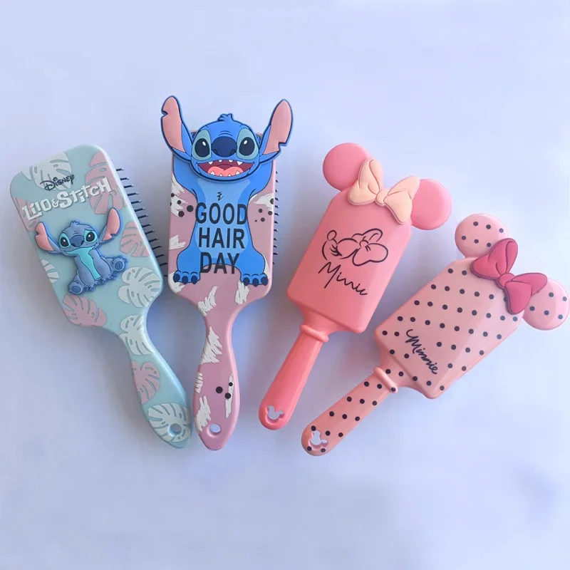 Disney Stitch LinaBell Massage Comb Cute Mickey Minnie Air Bag Comb Girly Heart Portable Comb Holiday Kids Gift Out Must-have