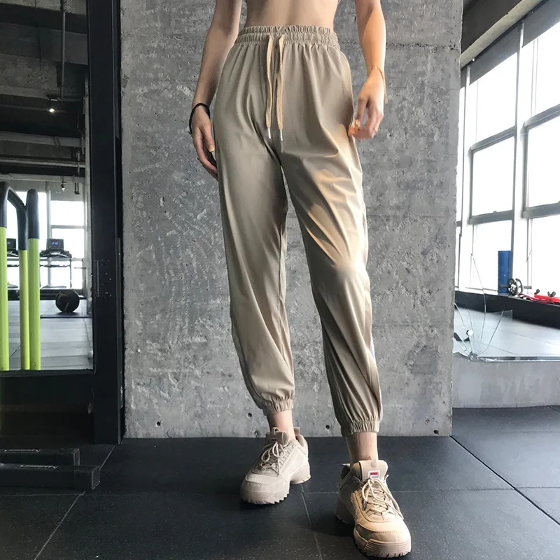 

Mesh Stitching Sports Trousers Women's Loose Harem Pants Thin Tether Straight Quick Dry Yoga Pants