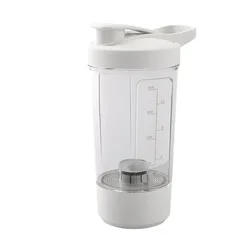 USB Rechargeable Portable Electric Protein Shaker Bottle - Multipurpose 450ml Blender (White)