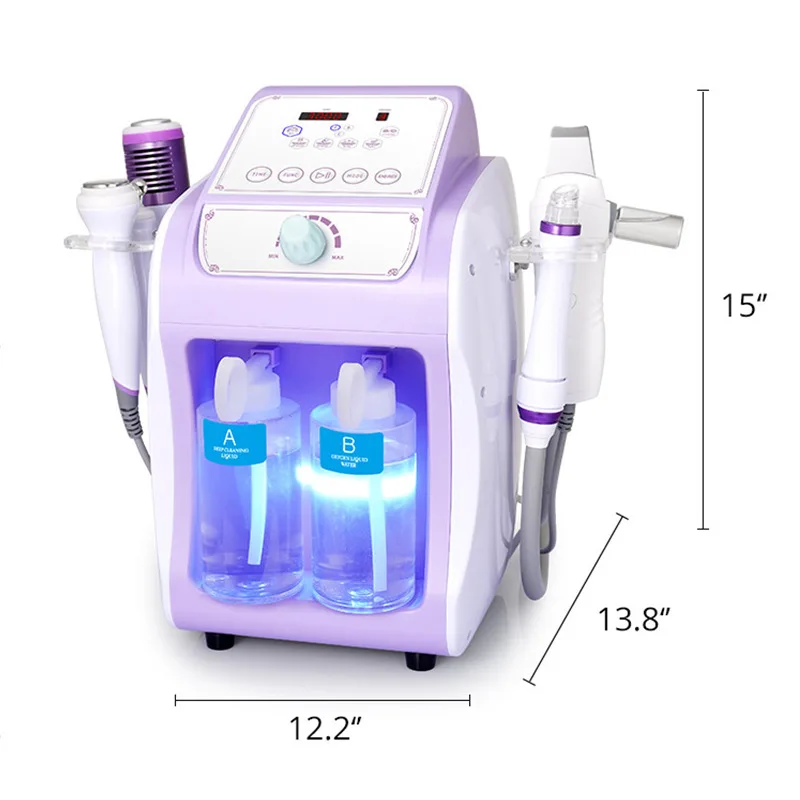 Professional 6 in 1 Hydrogen Oxygen Facial Machine Microdermabrasion Bio-lifting Bubble Skincare Device for Salon Spa Home Use
